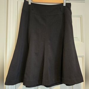 H&M Black Size 4 Lined Flared Midi Skirt Excellent Condition Women's